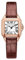 Szaikyri Klassisches Quadrat Damenuhr mit römischen Ziffern Damenkleiduhren Armbanduhr Damen (Brown-Rosegold)