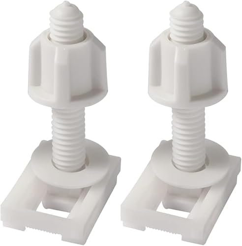 2 Pcs White Plastic Screws and Nuts with Washers, Hinge Screws, Spare Parts for Fitting Toilet Seats, WC-Sitze