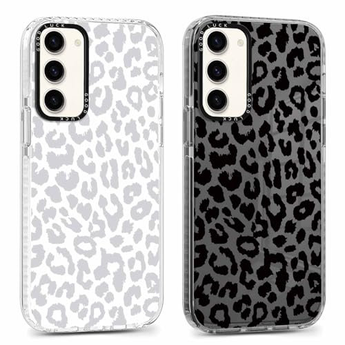 Yoedge 2 Pack Transparent Phone Case Compatible with Samsung Galaxy S20 FE/S20 Lite 6.5,Soft TPU Silicone with Aesthetics Leopard Pattern,Shockproof Bumper Protector Matte Cover, for Galaxy S20 FE