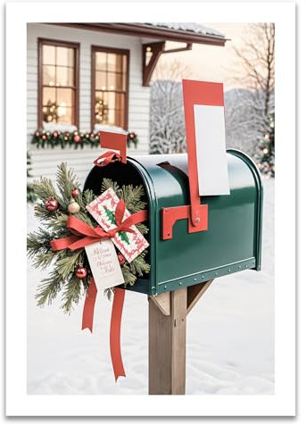 ARTFAVES® Poster - Weihnachten Briefkasten | Wanddeko Wandbild Fotografie Winter | ohne Rahmen | 30 x 40 cm