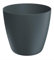 DomoDomo Pot de fleurs et cache-pot - Noir mat - 23,8 x 21,5 cm - Pot de fleurs lisse en plastique mat