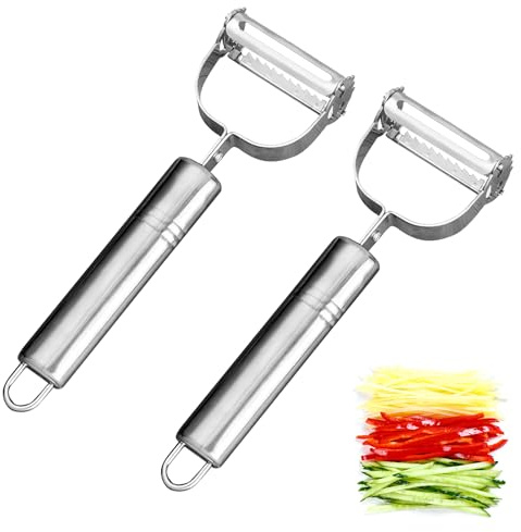 2-in-1 Premium Ultra Sharp Edelstahl Dual Gemüseschäler Schneide Kartoffelschäler Doppelkopfschäler Vielseitiger Obst Und Gemüseschäler Für Schnelle Und Einfache Zubereitung in Der Küche