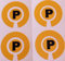 Crown Green Lawn Indoor Bowls Adhesive Lettered Coloured Marker Labels Set of 4 (Yellow, P)