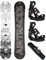 Airtracks Herren Snowboard Set Freeride Freestyle - Akasha Hybrid Rocker Wide Snowboard 159 - Softbindung Master L - SB Bag