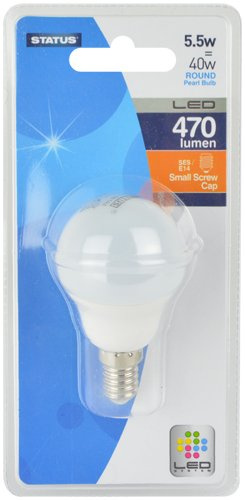 Status 5.5SLRSESPB14 E14 LED Round Bulb, 5.5 W, 470 lm