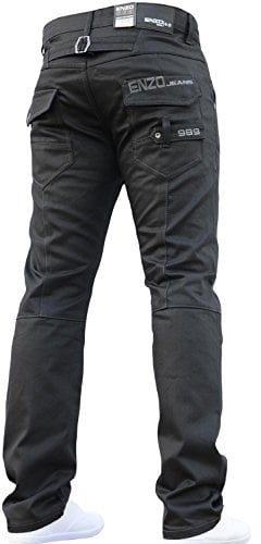 Enzo BNWT Herrjeans med etikett, blå designerjeans i rak modell, tvättade och tillgängliga i alla midjemått och storlekar