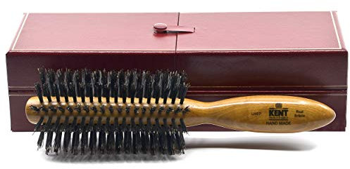 Kent Handmade Satinwood Half Radial Bristle Hairbrush for Ladies Black