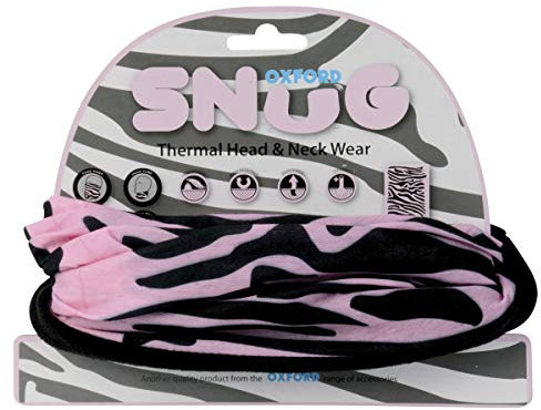 Oxford NW611 Snug Head Helmet Scarf Neck Warmer Base Layer, Size : L, Rosa Zebra