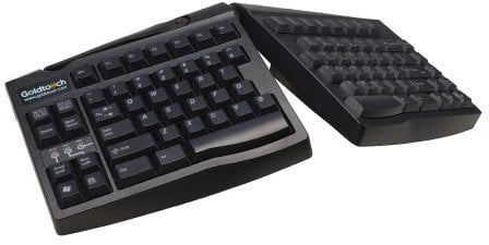 Goldtouch USB and PS2 German Layout Keyboard - Black