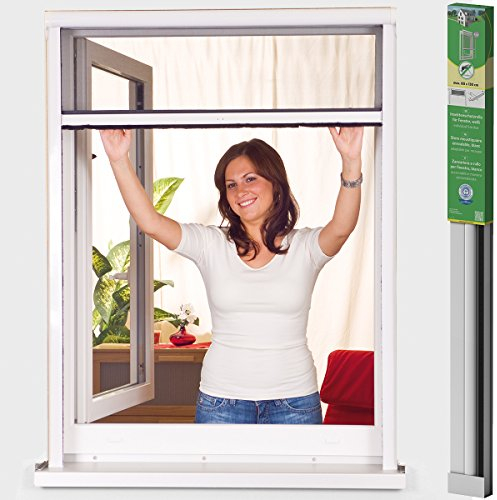 easy life Moustiquaire enroulable PVC pour fenêtres et portes en différentes tailles greenLINE (forage nécessaire), Taille:80 x 130 cm