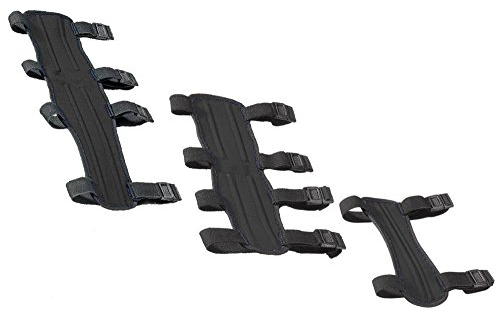 elToro Armschutz Curdora Sport Unterarmschutz mit Clip-Verschluss, 4 Streben, Schutz für Bogenschießen Armschoner Recurvebogen Compoundbogen (Schwarz, L - 32cm)