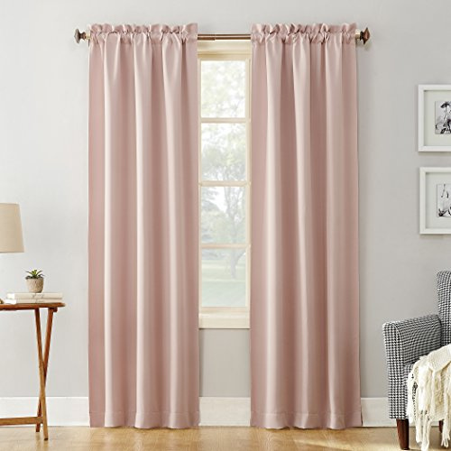SUN ZERO Easton Verdunkelungsvorhang mit Stangendurchzug, Blush Pink, 40 W x 63 L (Pack of 1)