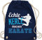 Turnbeutel Rucksack - Echte Kerle machen Karate - Unisize - Navy Blau - kinderturnbeutel kampfsport männer stoffbeutel sport beutel sportbeutel stoffturnbeutel stoff trainingsbeutel beuteltasche