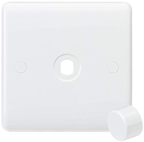 Knightsbridge CU1DIM Curved Edge 1 Gang Plate with Matching Dimmer Cap, White