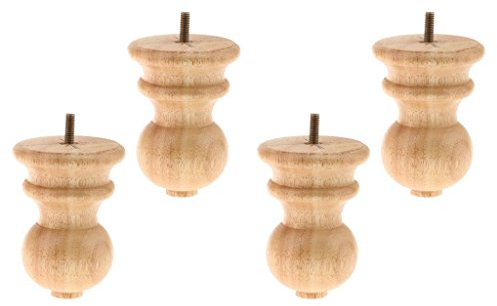 Backbayia 4 Stück Möbelfüße Holz Schrankfuß Tischfuß Sockelfuß für Möbelfüße Füße Sofa Couch Stuhl Bett Schrank Wohnzimmer Sofa Dekor