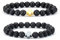 2Pcs natürliche Lava Stein Bead Kreuz Armband Healing Energy Balance elastische Armband für Männer Frauen