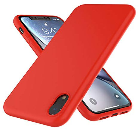 TECHGEAR iPhone XR Soft Silicone Case, Luxury feel Protective Liquid Silicone TPU Case Cover with Easy Touch Keys Compatible with Apple iPhone XR 6.1 - Red