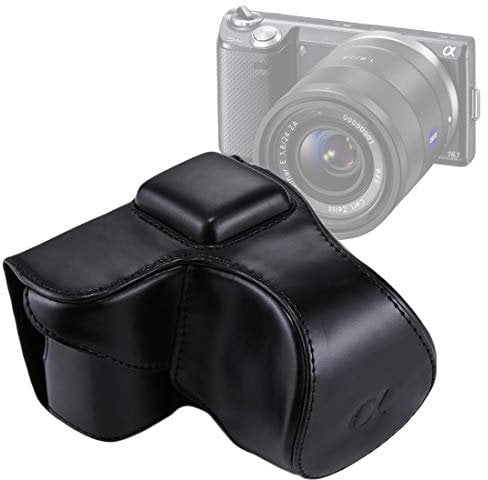 Full Body Camera PU Leather Case Bag with Strap for Sony NEX 5N / 5R / 5T (16-50mm / 18-55mm Lens)(Black) (Color : Black)