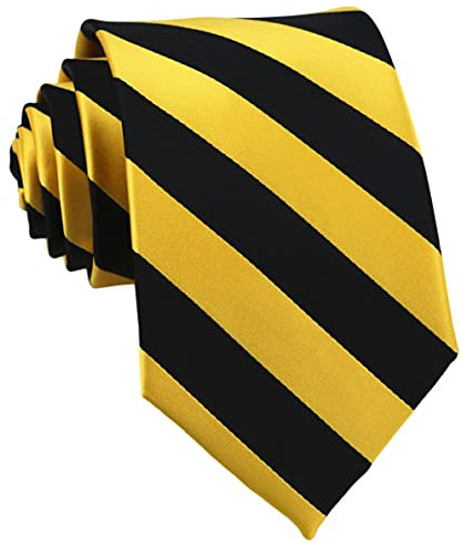 Secdtie Herrenkrawatte, gestreift, Jacquard, gewebte Seide, formelle Business-Krawatte, Schwarz, Gold, Gelb, Einheitsgröße
