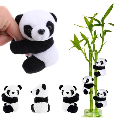 8 Pcs Finger Panda Plush 4 inch Panda Clips Curtain Holder Stand Note Memo Clips Photo Holder Cute Panda Toy Doll Finger Kids Toy,Home Decoration Plant Pots Bonsai Craft Decor,Chinese Style Souvenir