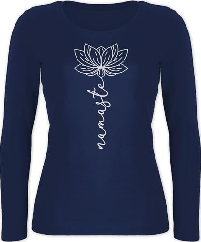 Shirtracer - Langarmshirt Damen - und Wellness Geschenk - Namaste Lotusblüte Yoga Chakra