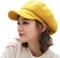 YONKOUNY Schirmmütze Barett Mütze Damen Casual Newsboy-Mütze Ballonmütze Beret Cap (Gelb)