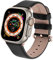 Fullmosa Kompatibel mit Apple Watch Armband 45/44/42/41/40/38 mm, Premium-Echtleder, Ersatzarmband, kompatibel mit Apple Watch SE Serie 8/7/6, Serie 5/4/3/2/1, für Männer und Frauen, Schwarz +