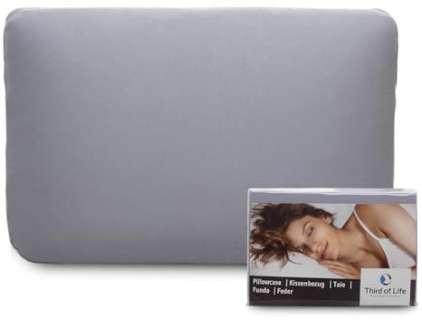 Kissenbezug 60x40 Hellgrau Einzelpack für Elora, CLIMAR, NEKKAR & MIZAR Kissen, Mako-Baumwolle, Bügelfrei & trocknergeeignet, Kissenhülle 60 x 40 mit Reißverschluss, Oeko-Tex Zertifiziert