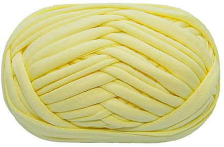 T-Shirt Garn Strickgarn Stoff Häkeln Stoff für Sommer Handarbeiten Tasche Decke Kissen Häkeln Projekte 100 g (# 16 Hellgelb)