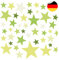Little Deco 120 Sterne Wandtattoo Kinderzimmer Stars Wandsticker Set Aufkleber Wanddeko Spielzimmer Babyzimmer Kinder Schlafen Grün DL608