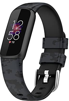 Hoopyeecase Compatible avec Fitbit Luxe Bracelet, Mou Silicone Bracelet Modèle Bracelet de Montre Remplacement Accessoires pour Fitbit Luxe SmartWatch Montre Bande Femme Homme