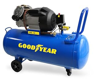 Goodyear - Compresseur d'air 100 litres Capacité d'aspiration 412 litres/minute. 2800 tr/min. 10 barres. Soupape de sécurité CE. Idéal pour un usage domestique de bricolage