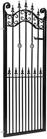 metal tall side gate, wrought iron style, tall single gate, Ribchester Design, galvanised & powder coated black (width 3ft /74)