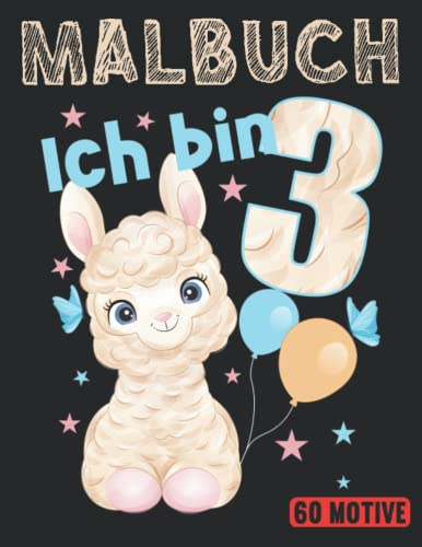 Niedliche Tiere Lama Alpaka Malbuch für Kleinkinder zum 3 . Geburtstag: 60 niedliche große Tiermotive für Kinder 8x11,5 (ca. A4 ) 120 Seiten: ... 60 süße Tiere geeigent für Kinder ab 3 Jahren