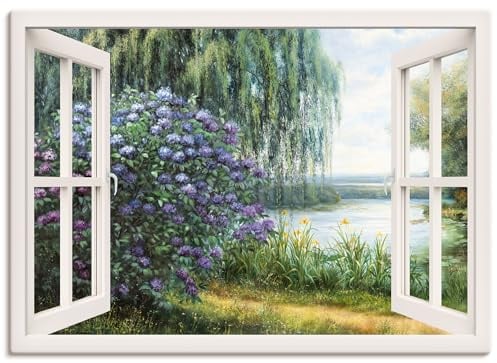 ARTLAND Wanddeko Leinwand Bilder Wandbild Landschaften Fensterblick J4WF