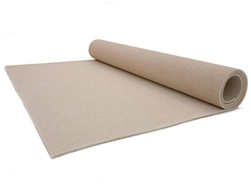 Hochzeits-Läufer Event-Teppich Meterware - 1,50m x 8,00m, Creme, Schwer Entflammbarer Messeboden, Empfangsteppich, Gangläufer