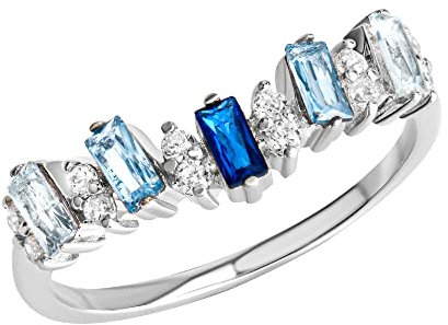 Zeeme Gemstones Damen Ring 925/- Sterling Silber Glänzend Zirkonia weiß 358271548
