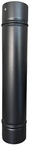 Tubo per Stufa a Legna in Lamiera porcellanata per Canna Fumaria (Tubo da 100H cm - 13 Ø cm, Nero Opaco)