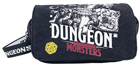 Drachen und Dungeons – Federmäppchen, mit Klappe, Schulmaterial, D&D, Dungeons and Dragons, Schwarz, Unisex, offizielles Produkt (CyP Brands)