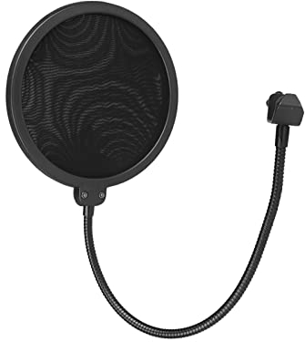 Pop Filter,Pop-filter Mikrofone,Mikrofon Popschutz, Mikrofon Mask Shield 15 * 55cm zweilagiger Recording Blowout Preventer, Studiomikrofon,Rauschen Herausfiltern,Anwendbar auf k Songs, Aufnahmen