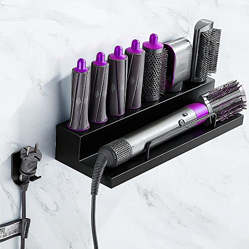Aoreun Aufbewahrungshalter für Dyson, Airwrap Lockenstab Halterung kompatibel für Dyson Haartrockner-Wandhalterung Airwrap Lockenstab Zubehör Wandhalterung Halterung für Haus Bad Veranstalter