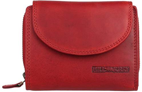 Hill Burry Herren Geldbörse Portemonnaie echt naturgegerbt Leder | Unisex | Reißverschluss | praktisches Kleingeldfach | Brieftasche | Geldbeutel | RFID Schutz | Wallet