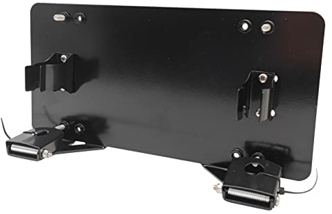 Fundyliue 8 3/4 Stainless Steel Flip-Up Winch Roller Fairlead Mount License Plate Holder Bracket（Black）