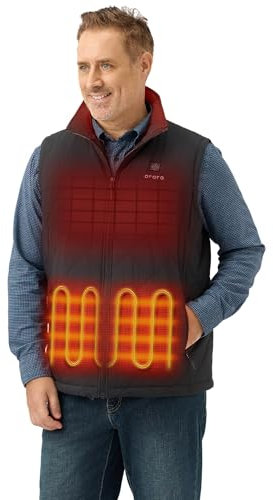 ORORO Men's Heated Gilet with Power Bank, Lightweight Quilted Heated Vest for Men - Charger Not Included (Neutral Black,L)