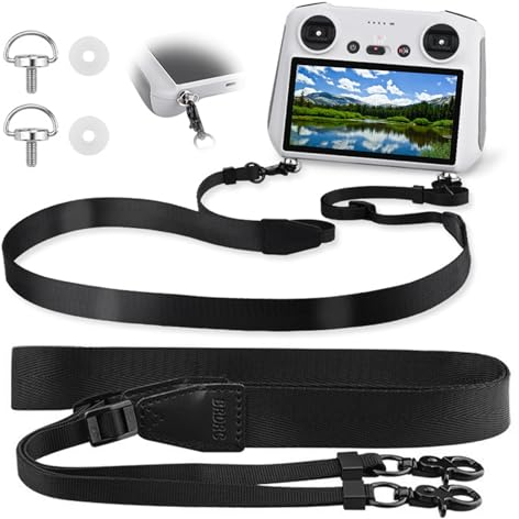 Palwin Controller Gurt für DJI RC/RC 2/RC Pro, DJI Mini 3 Pro/Mini 4 Pro Lanyard RC Neck Strap, Leichtes Einstellbar Nylon geflochtener Lanyard Halsriemen, Schultergurt für Drohnenzubehör(Schwarz)