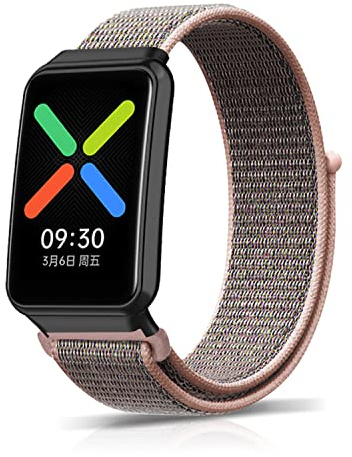 ZoRoll Armband für Oppo Watch Free, Nylon Ersatzarmband Uhrenarmband | Einstellbar Klettverschluss Sport Loop Soft Armband für Oppo Watch Free - Rosa