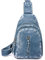 YIMINI Pu Leder Crossbody Umhängetasche Bauchtasche, Gürteltaschen Brusttasche, Klein Brusttasche Damen, Mode Sling Bag, für Reisen Einkaufen Schultertasche Mit Verstellbarer Schultergurt (Blau)