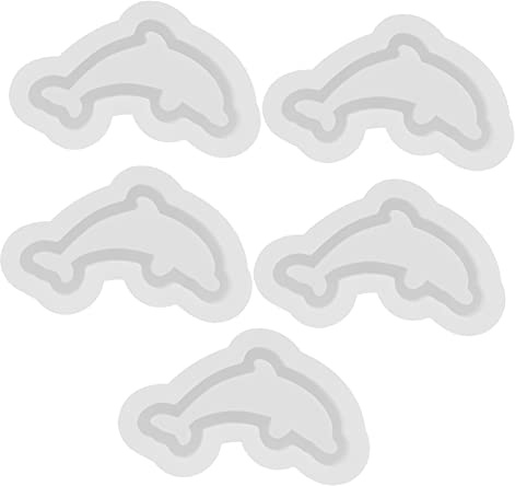 SEWACC 5pcs Silicone Keychain Molds for DIY Keychains Dolphin Keyring Moulds Shaker Molds