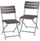[en.casa] Gartenstuhl klappbar Lillestrøm 2-er Set Campingstuhl Strandstuhl Outdoor Indoor Klappstuhl 81 x 58 x 46 cm Holzoptik, Dunkelbraun