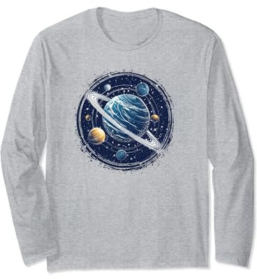 Planeten mit Ringen Galaxie Langarmshirt